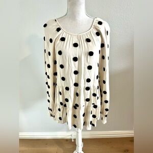 Blu Pepper Cream and Black Polka Dot Blouse
